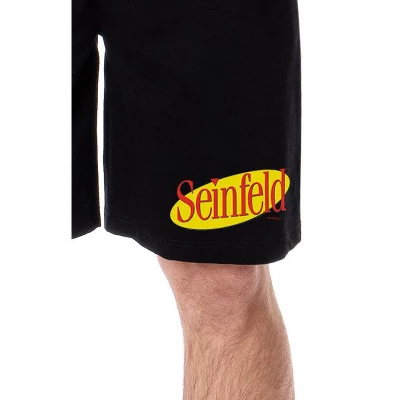 Seinfeld Mens' TV Show Series Classic Logo Icon Sleep Pajama Shorts Black 3 Seinfeld Mens' TV Show Series Classic Logo Icon Sleep Pajama Shorts Black