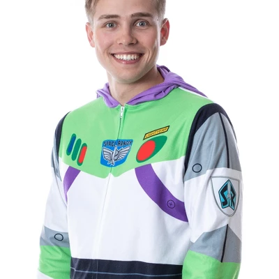 Disney Mens' Toy Story Buzz Lightyear Costume Pajama Union Suit White 4 Disney Mens' Toy Story Buzz Lightyear Costume Pajama Union Suit White - Image 2