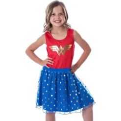 DC Comics Girl's Wonder Woman Logo And Stars Tank Nightgown Costume Pajama Red/Blue -Intimo GUEST 0497953e b5ba 464c b5bf 72286bf0f174