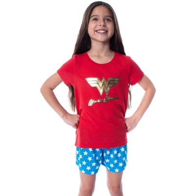 DC Comics Girls' Wonder Woman Gold Foil Logo Shirt And Shorts Pajama Set WW Logo 7 DC Comics Girls' Wonder Woman Gold Foil Logo Shirt And Shorts Pajama Set WW Logo - Image 5