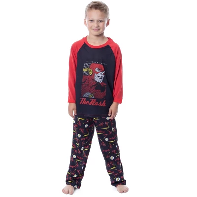 DC Boys' Classic The Flash The Crimson Comet Raglan Sleep Pajama Set Black 6 DC Boys' Classic The Flash The Crimson Comet Raglan Sleep Pajama Set Black - Image 4