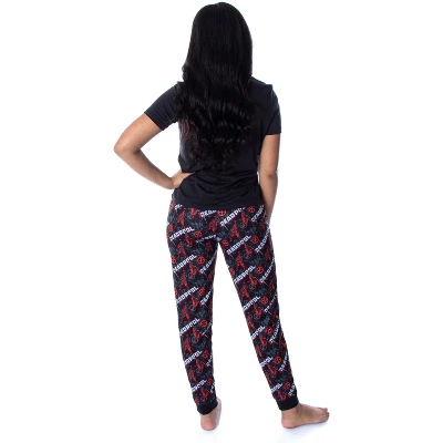 Marvel Women's Deadpool Merc With A Mouth 2 Piece Jogger Pajama Set 5 Marvel Women's Deadpool Merc With A Mouth 2 Piece Jogger Pajama Set - Image 3