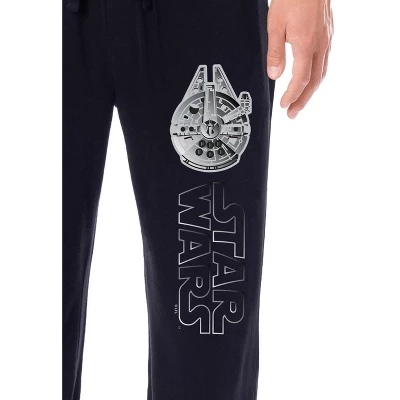 Star Wars Mens' Movie Film Title Logo Millennium Falcon Sleep Pajama Pants Black 3 Star Wars Mens' Movie Film Title Logo Millennium Falcon Sleep Pajama Pants Black