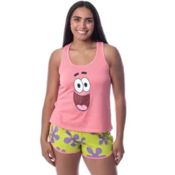 Nickelodeon SpongeBob SquarePants Womens' Patrick Tank Pajama Short Set Pink -Intimo GUEST 0b345149 b915 4d82 bb8e b4597cb1d39c