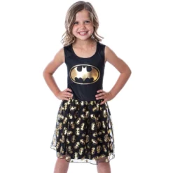 DC Comics Girl's Batman Logo Tank Nightgown Costume Pajama Dress Black -Intimo GUEST 0d91a166 0045 411e 829d 37428533a262