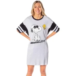 Peanuts Womens' Joe Cool Snoopy Woodstock Nightgown Pajama Shirt Dress Grey -Intimo GUEST 0d961600 206d 4627 bfec f94d184975fa