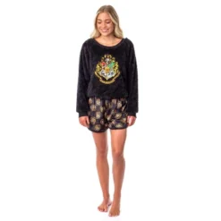 Harry Potter Womens' Hogwarts Crest Sweater And Shorts Sleep Pajama Set Black -Intimo GUEST 0dbbf431 5d29 46b0 ab07 1e84d404a93d