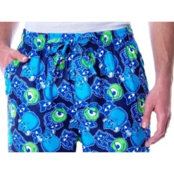 Disney Men's Monsters Inc. Monsters University Mike And Sulley Pajama Pants Blue