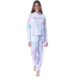 Friends TV Show Logo Tie Dye Womens' Pajama Loungewear Hooded Jogger Set Mulitcolor -Intimo GUEST 1053ea67 c795 414d 9c7e 585e5b76bcd9