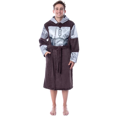 Star Wars Adult The Mandalorian Costume Fleece Robe Bathrobe For Men Women Brown 3 Star Wars Adult The Mandalorian Costume Fleece Robe Bathrobe For Men Women Brown