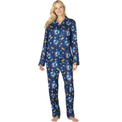 The Polar Express Adult Believe Button-Front Coat Shirt And Pants Pajama Set