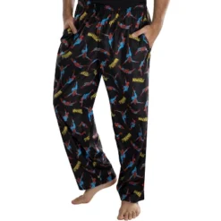 Marvel Comics Men's Spiderman Comic Allover Print Loungewear Pajama Pants Black