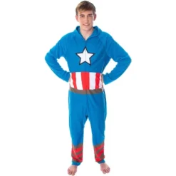 Marvel Men's Captain America Classic Cap Costume Pajama Union Suit Captain Blue -Intimo GUEST 15ab1719 0765 420b 9b1b c57d0e7e6973