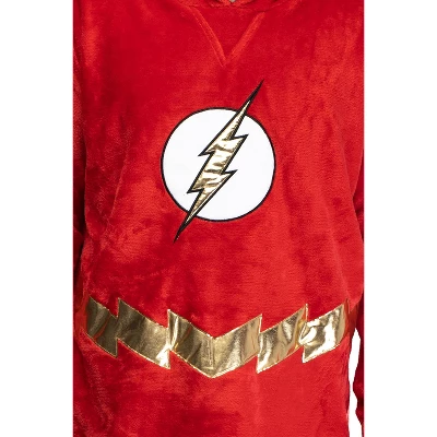 DC Comics Justice League Mens Oversized Faux-Shearling Sweatshirt Lounge Hoodie 5 DC Comics Justice League Mens Oversized Faux-Shearling Sweatshirt Lounge Hoodie - Image 3