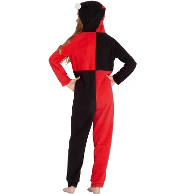 DC Comics Girls' Harley Quinn Costume One Piece Union Suit Pajama Outfit 4 DC Comics Girls' Harley Quinn Costume One Piece Union Suit Pajama Outfit - Image 2