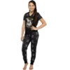 Harry Potter Women's Juniors Hogwarts Crest Foil Print Jogger Pajama Set