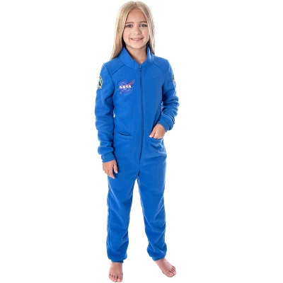 NASA Girls' Meatball Space Suit Astronaut Costume One Piece Pajama Union Suit Blue 8 NASA Girls' Meatball Space Suit Astronaut Costume One Piece Pajama Union Suit Blue - Image 6