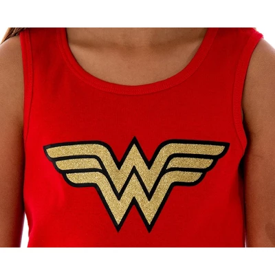 DC Comics Girls Wonder Woman Logo Tank Top And Shorts Pajama Set Wonder Woman Logo 4 DC Comics Girls Wonder Woman Logo Tank Top And Shorts Pajama Set Wonder Woman Logo - Image 2