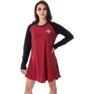 Star Trek Next Generation Women's Juniors Picard Raglan Nightgown Sleep Shirt 8 Star Trek Next Generation Women's Juniors Picard Raglan Nightgown Sleep Shirt - Image 6