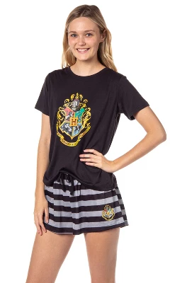 Harry Potter Womens' Wizarding World Hogwarts Crest Sleep Pajama Set Shorts Multicolored 8 Harry Potter Womens' Wizarding World Hogwarts Crest Sleep Pajama Set Shorts Multicolored - Image 6