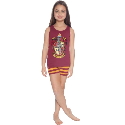 Harry Potter Girls Gryffindor House Crest Tank Top And Short Pajama 2pc Set 8 Harry Potter Girls Gryffindor House Crest Tank Top And Short Pajama 2pc Set - Image 7