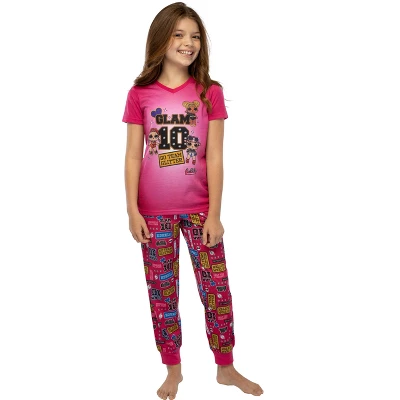 LOL Surprise! Girls Glam 10 Jogger Pants And Shirt Sleepwear 2 Piece Pajama Set Hot Pink 3 LOL Surprise! Girls Glam 10 Jogger Pants And Shirt Sleepwear 2 Piece Pajama Set Hot Pink