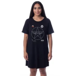 Supernatural Womens' Join The Hunt Pentagram Nightgown Sleep Pajama Shirt Black -Intimo GUEST 2d376f53 7a7a 45b6 a323 a1978262e065