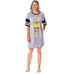 Nickelodeon SpongeBob SquarePants Womens' Nightgown Sleep Pajama Shirt Grey -Intimo GUEST 2d79220d aca7 43de a829 4d115d09d10e