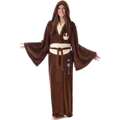 Star Wars Adult Obi-Wan Kenobi Jedi Fleece Robe Bathrobe For Men Women Brown 6 Star Wars Adult Obi-Wan Kenobi Jedi Fleece Robe Bathrobe For Men Women Brown - Image 4