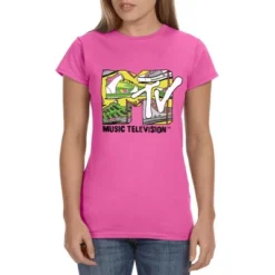 MTV Womens' Music Television Groovy Shoes Icon '80s Crewneck T-Shirt Pink -Intimo GUEST 310de5d1 0459 45ff 9672 2772f72080bc