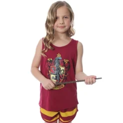 Harry Potter Big Girls' Hogwarts House Crest Racerback Tank And Shorts Pajama Lounge Set -Intimo GUEST 325e1870 f47d 4e70 93d2 af5a1f21f4aa