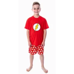 DC Comics Big Boys' The Flash Logo Short Sleeve Shirt Pajama Short Set Red -Intimo GUEST 3293e150 ac61 4b97 b7d8 edd6be00fe60