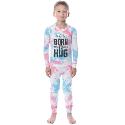 Peanuts Girls' Snoopy Born To Hug Unisex Child 2 Piece Sleep Pajama Set Multicolored 3 Peanuts Girls' Snoopy Born To Hug Unisex Child 2 Piece Sleep Pajama Set Multicolored
