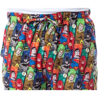 DC Comics Mens' Justice League Holiday Superhero Christmas Pajama Pants Multicoloured 4 DC Comics Mens' Justice League Holiday Superhero Christmas Pajama Pants Multicoloured - Image 2