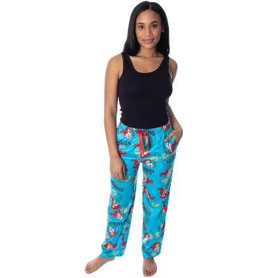 Disney Women's Little Mermaid Ariel Fleecy Soft Sleep Pajama Pants Sea Blue 3 Disney Women's Little Mermaid Ariel Fleecy Soft Sleep Pajama Pants Sea Blue