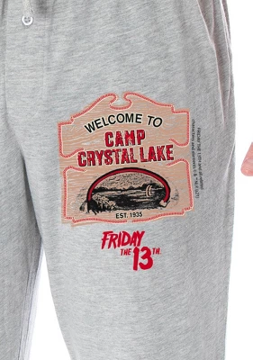 Friday The 13th Men's Welcome To Camp Crystal Lake Loungewear Pajama Pants Heather Grey 4 Friday The 13th Men's Welcome To Camp Crystal Lake Loungewear Pajama Pants Heather Grey - Image 2