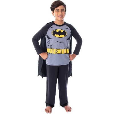 DC Comics Boys' Batman Costume Raglan Shirt And Pants Pajama Set With Cape Batman 6 DC Comics Boys' Batman Costume Raglan Shirt And Pants Pajama Set With Cape Batman - Image 4