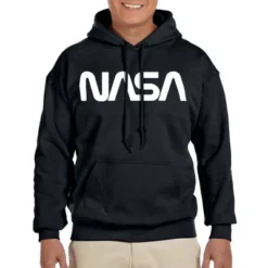 NASA Mens' Space Fashion Logo Pocket Sweatshirt Hoodie Pullover Black -Intimo GUEST 399949bc 6db2 4f62 8a42 65ab2cd2f850