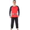 Marvel Men's Deadpool Superhero Costume Raglan Top And Pants Pajama Set Deadpool