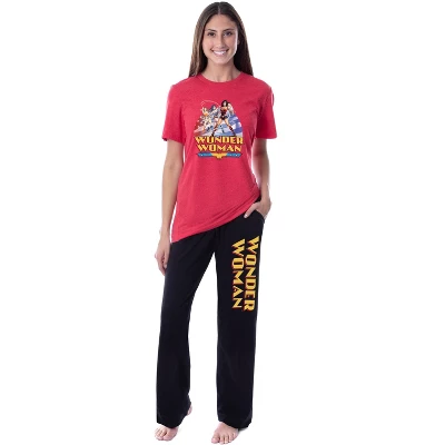 DC Womens' Wonder Woman Through The Ages Sleep Pajama Set Shirt And Pants Multicolored 5 DC Womens' Wonder Woman Through The Ages Sleep Pajama Set Shirt And Pants Multicolored - Image 3