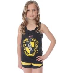 Harry Potter Big Girls' Hogwarts House Crest Racerback Tank And Shorts Pajama Lounge Set -Intimo GUEST 3bcffb4a 92db 497b 8572 4b938db7ffd1