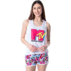 MTV Womens' Music Television Logo Sleep Pajama Set Short Tank Top Multicolored 11 MTV Womens' Music Television Logo Sleep Pajama Set Short Tank Top Multicolored -Intimo GUEST 3d74c3f8 4f08 4086 949b 3e020d107bf5