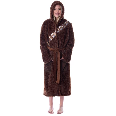 Star Wars Adult Unisex Chewbacca Costume Plush Fleece Robe Bathrobe Brown 6 Star Wars Adult Unisex Chewbacca Costume Plush Fleece Robe Bathrobe Brown - Image 4