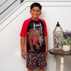 Jurassic World Boys' Blue T-Rex Park Logo Sleep Pajama Set Shorts Black -Intimo GUEST 44b81045 1200 45c2 8d35 e1f7b87d786a