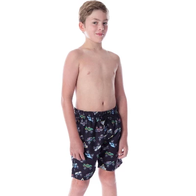 Monster Jam Boys' Dragon Zombie Grave Digger Megalodon Allover Swim Trunks Black 3 Monster Jam Boys' Dragon Zombie Grave Digger Megalodon Allover Swim Trunks Black