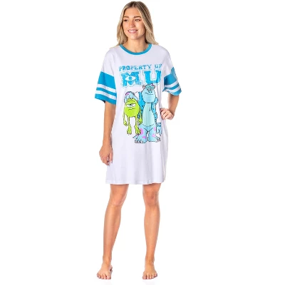 Disney Womens' Property Of Monsters University Nightgown Pajama Shirt Dress White 5 Disney Womens' Property Of Monsters University Nightgown Pajama Shirt Dress White - Image 3
