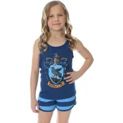 Harry Potter Big Girls' Hogwarts House Crest Racerback Tank And Shorts Pajama Lounge Set -Intimo GUEST 48d8b96d ea37 4cfc 9188 8079afc12536