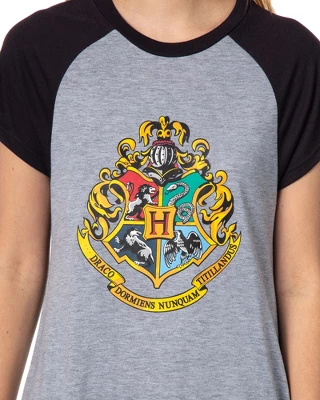 Harry Potter Juniors' Wizarding World Hogwarts Crest Sleep Pajama Nightgown Grey 3 Harry Potter Juniors' Wizarding World Hogwarts Crest Sleep Pajama Nightgown Grey - Image 2