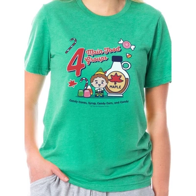 Elf The Movie Womens' Buddy Chibi Four Main Food Groups Sleep Pajama Set Multicolored 3 Elf The Movie Womens' Buddy Chibi Four Main Food Groups Sleep Pajama Set Multicolored