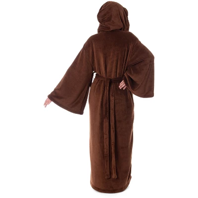 Star Wars Adult Obi-Wan Kenobi Jedi Fleece Robe Bathrobe For Men Women Brown 3 Star Wars Adult Obi-Wan Kenobi Jedi Fleece Robe Bathrobe For Men Women Brown